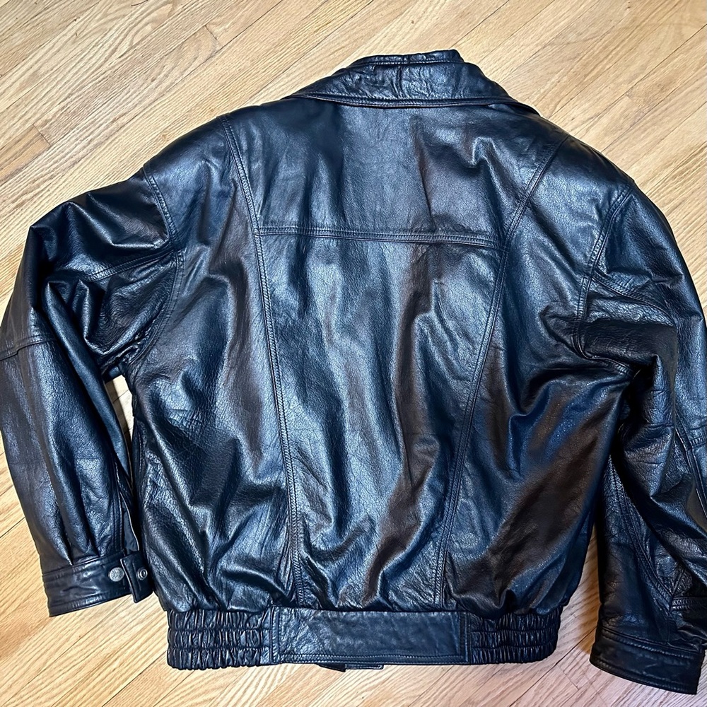 Wilsons Leather Black Bomber Jacket - Picture 2 of 9